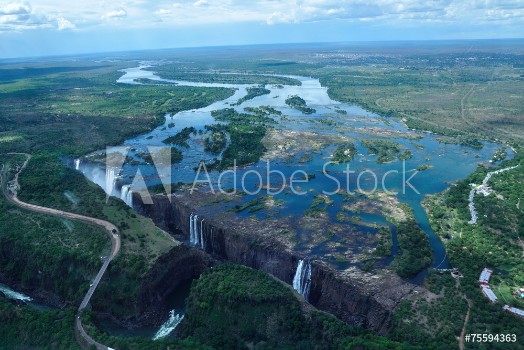 Picture of Victoria falls from the air